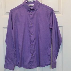 Calvin Klein boys dress shirt purple sz 14
